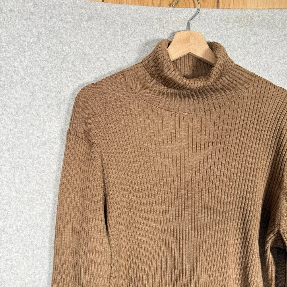 Banana repubublic salta merino turtleneck sweater mens medium brown ribbed